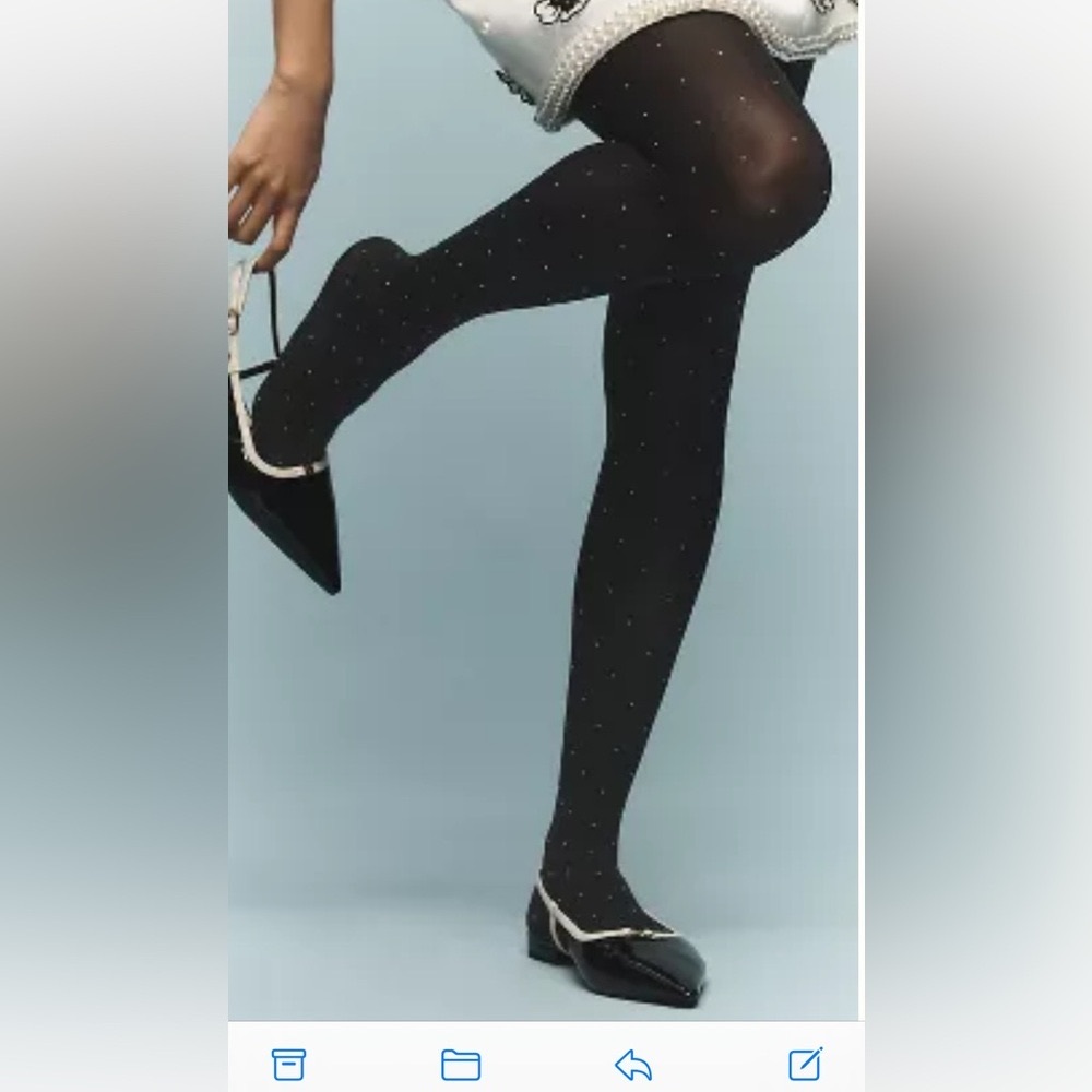 Anthropologie black polka dot tights women’s size small. New with tags